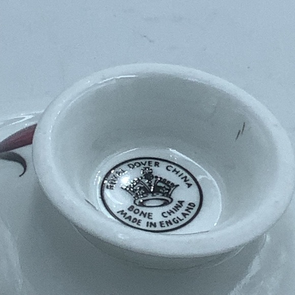 Royal Dover English Bone China Rose Teacup and Saucer - Picture 11 of 12